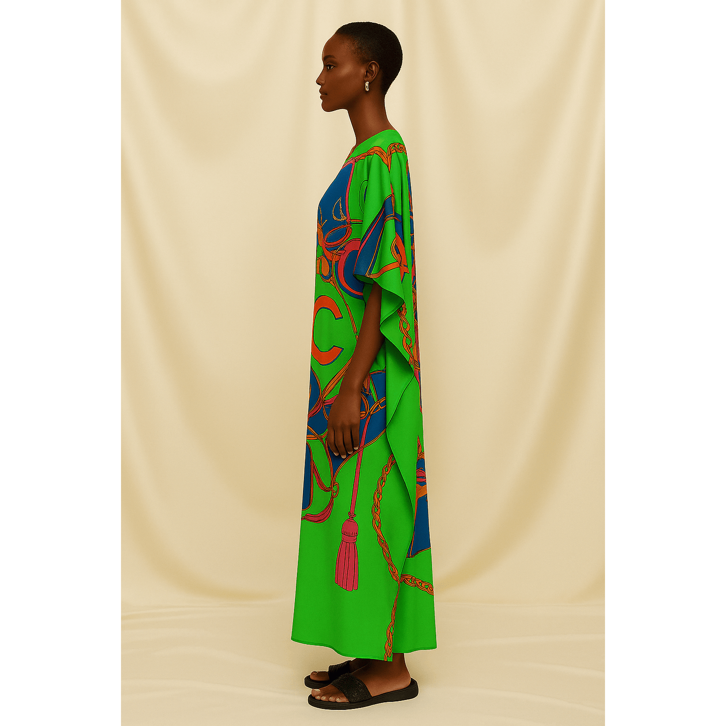 CAIRO Green  Luxe Silk Caftan