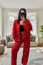 Bomber New Style Oversized Fleece Zipper and Wide Leg Tracksuit