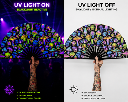 XL UV Reactive Mushroom Festival Fan