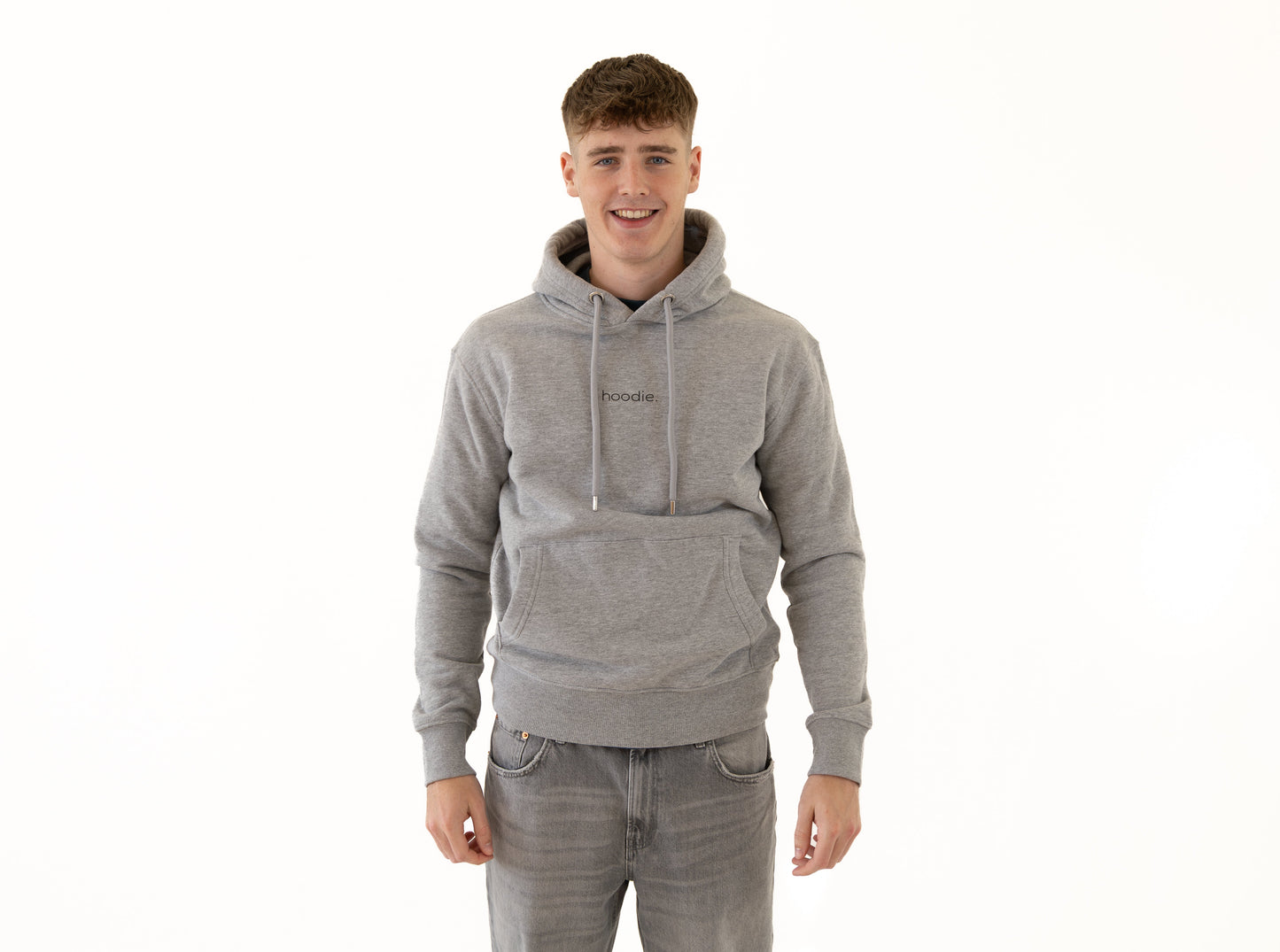 simple. hoodie. waffle. grey-marl.