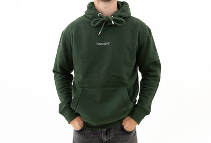simple. hoodie. waffle. forest-green.