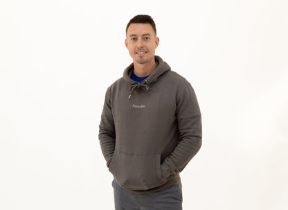 simple. hoodie. waffle. charcoal.