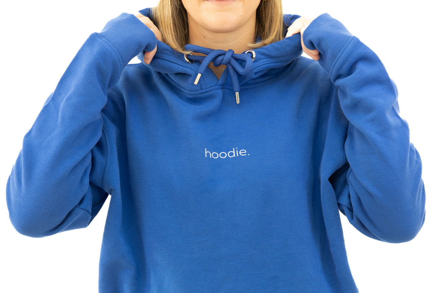 simple. hoodie. waffle. royal.
