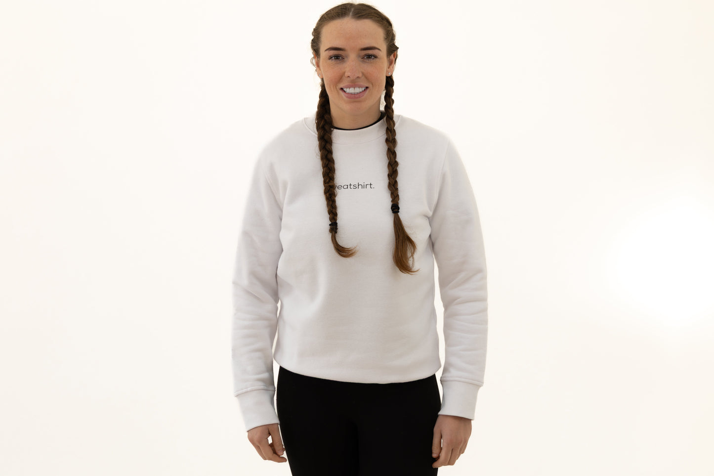 simple. sweatshirt. snug. white.