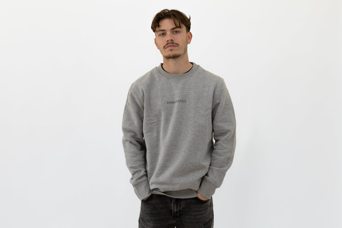 simple. sweatshirt. snug. grey-marl.