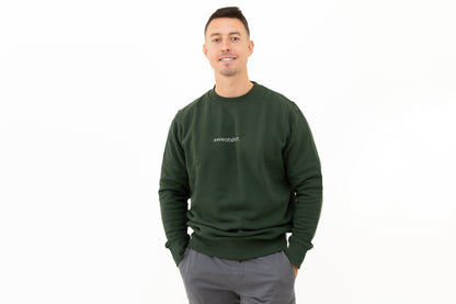 simple. sweatshirt. snug. forest-green.