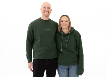 simple. sweatshirt. snug. forest-green.