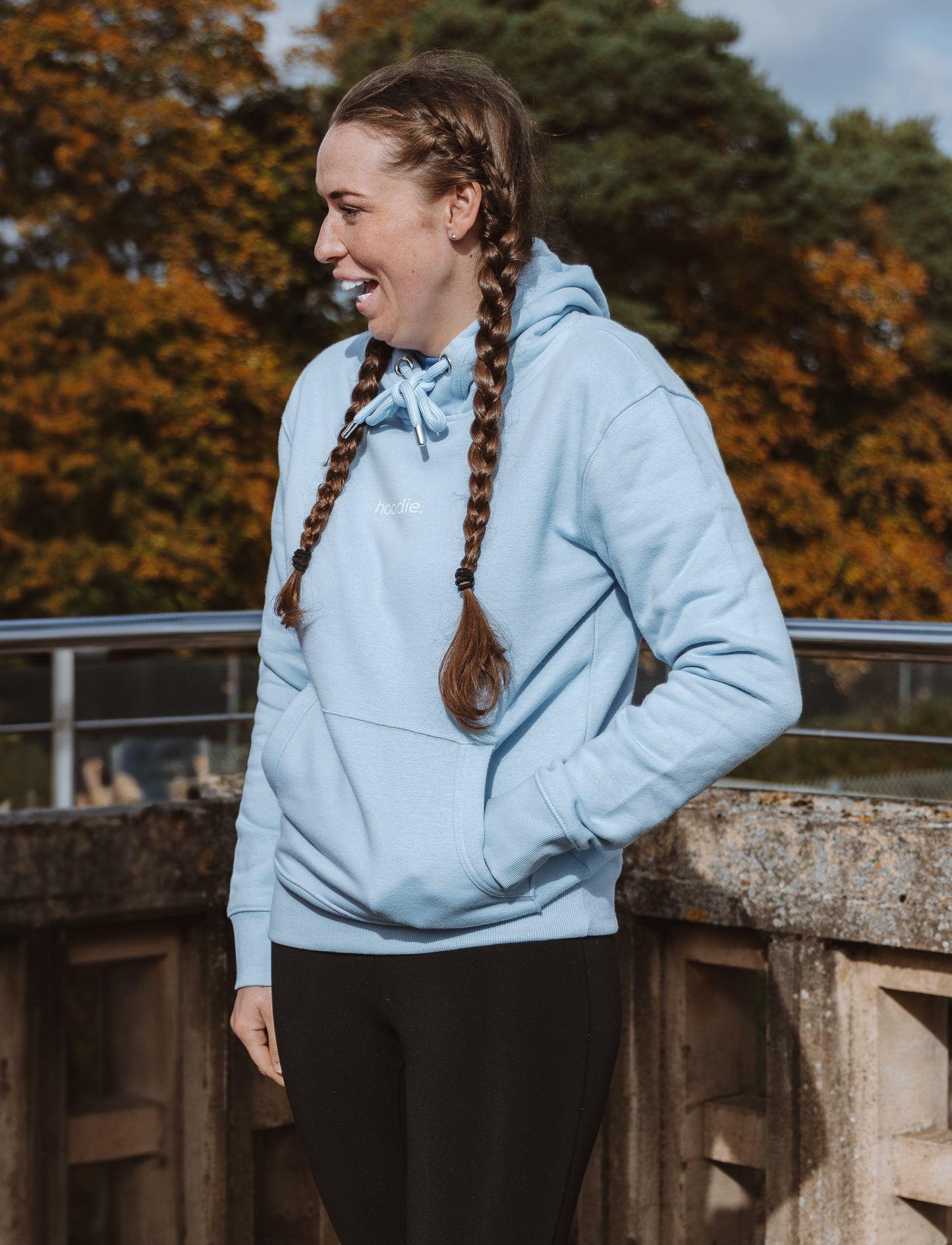 simple. hoodie. waffle. light-blue.