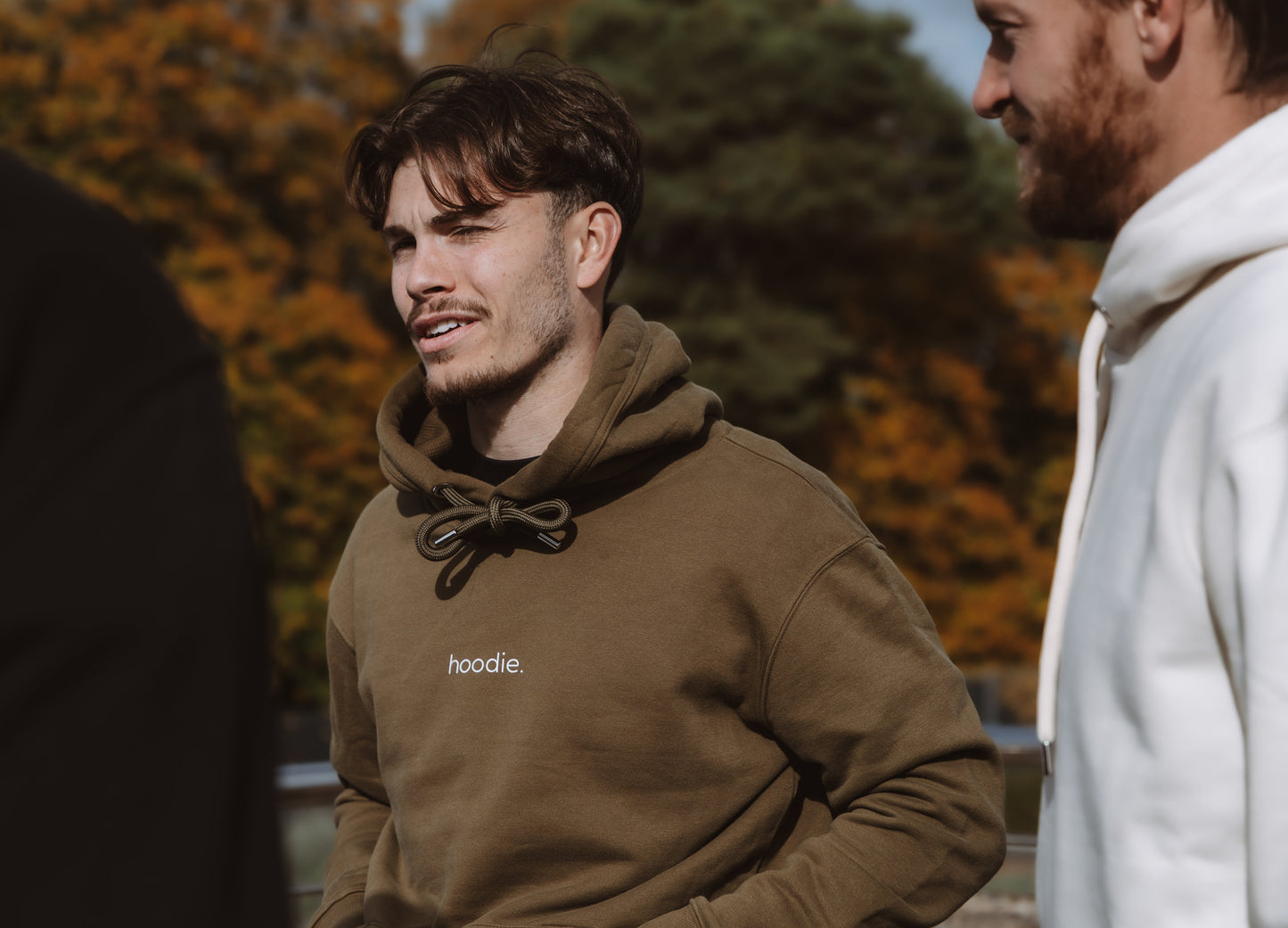 simple. hoodie. waffle. khaki.