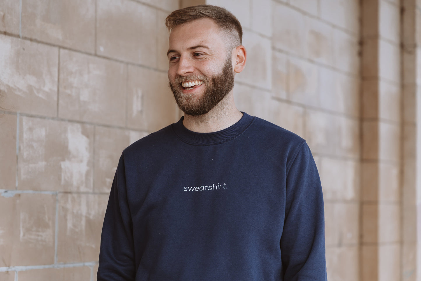 simple. sweatshirt. snug. navy.
