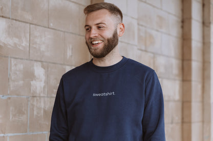 simple. sweatshirt. snug. navy.