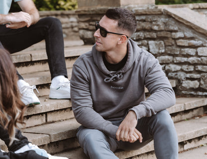 simple. hoodie. waffle. charcoal.