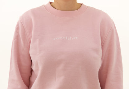 simple. sweatshirt. snug. pink.