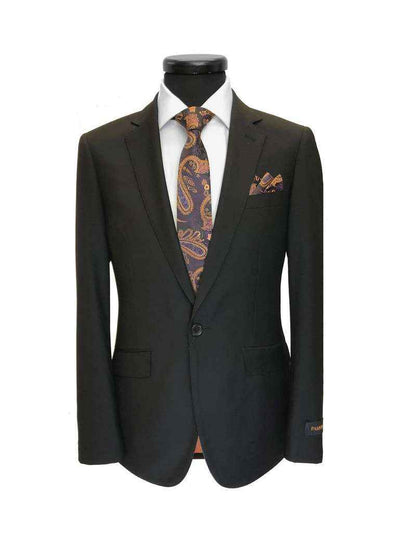 Black 1-button Regular Fit Suit