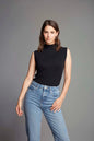 Sleeveless Mock Neck Micro Modal Top