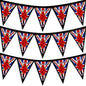 Remembrance Day - Gold Flag Edge - 3m Fabric Bunting With 15 Individual Triangles