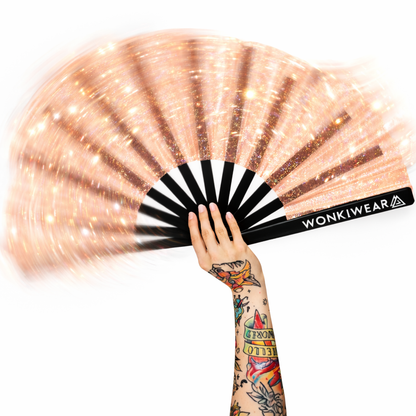 XL Festival Fan - Disco Glitter, Peach