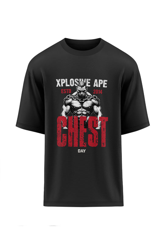 XAPE Chest Day Oversized Tee - Black