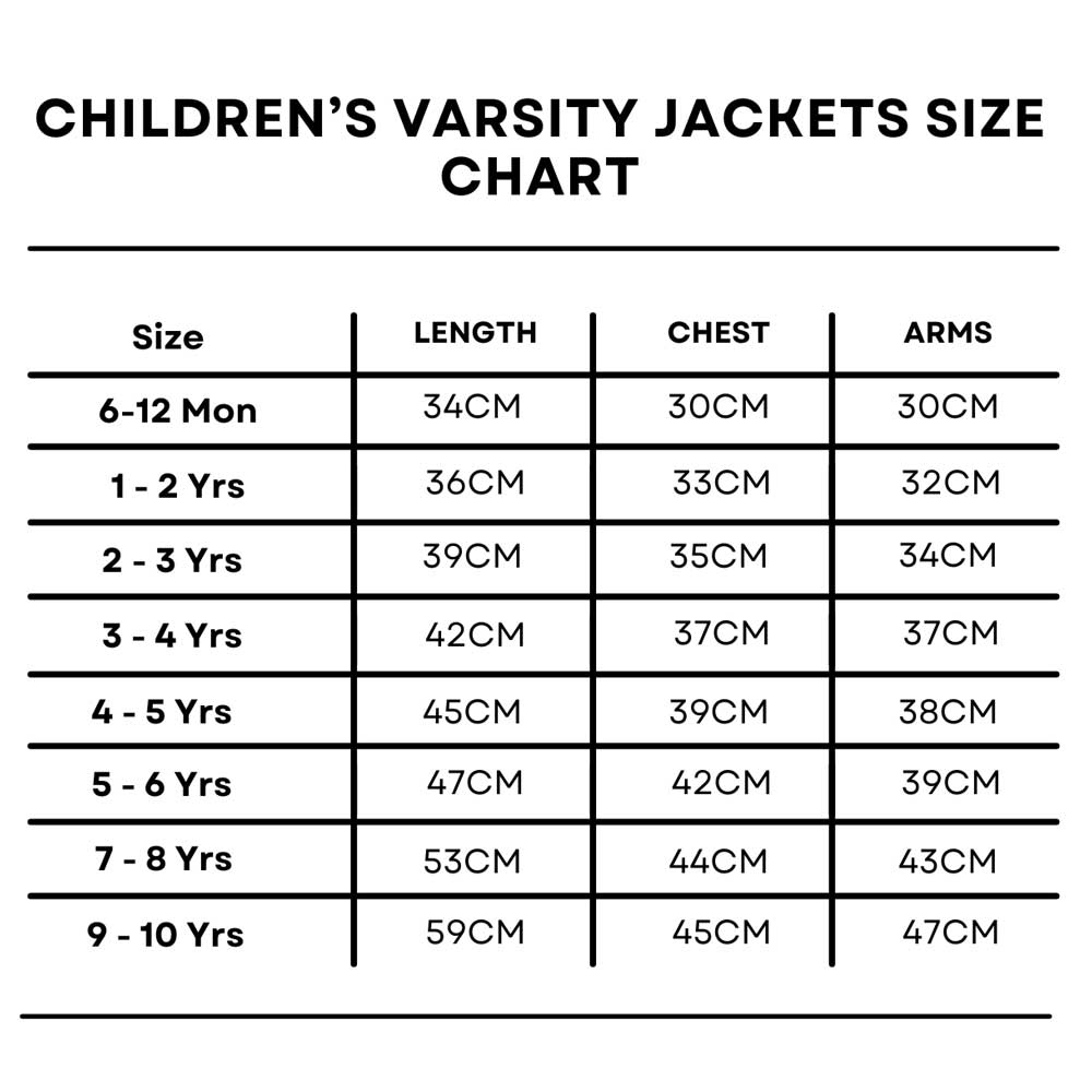 KIDS Varsity Jacket - INITIAL (Varsity Font)