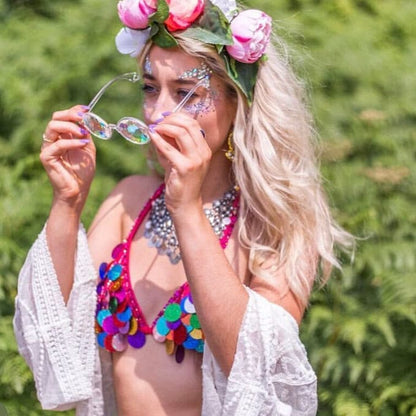 Kaleidoscope Glasses – Trippy Rave & Festival Glasses with Whirlpool Lenses (Clear)