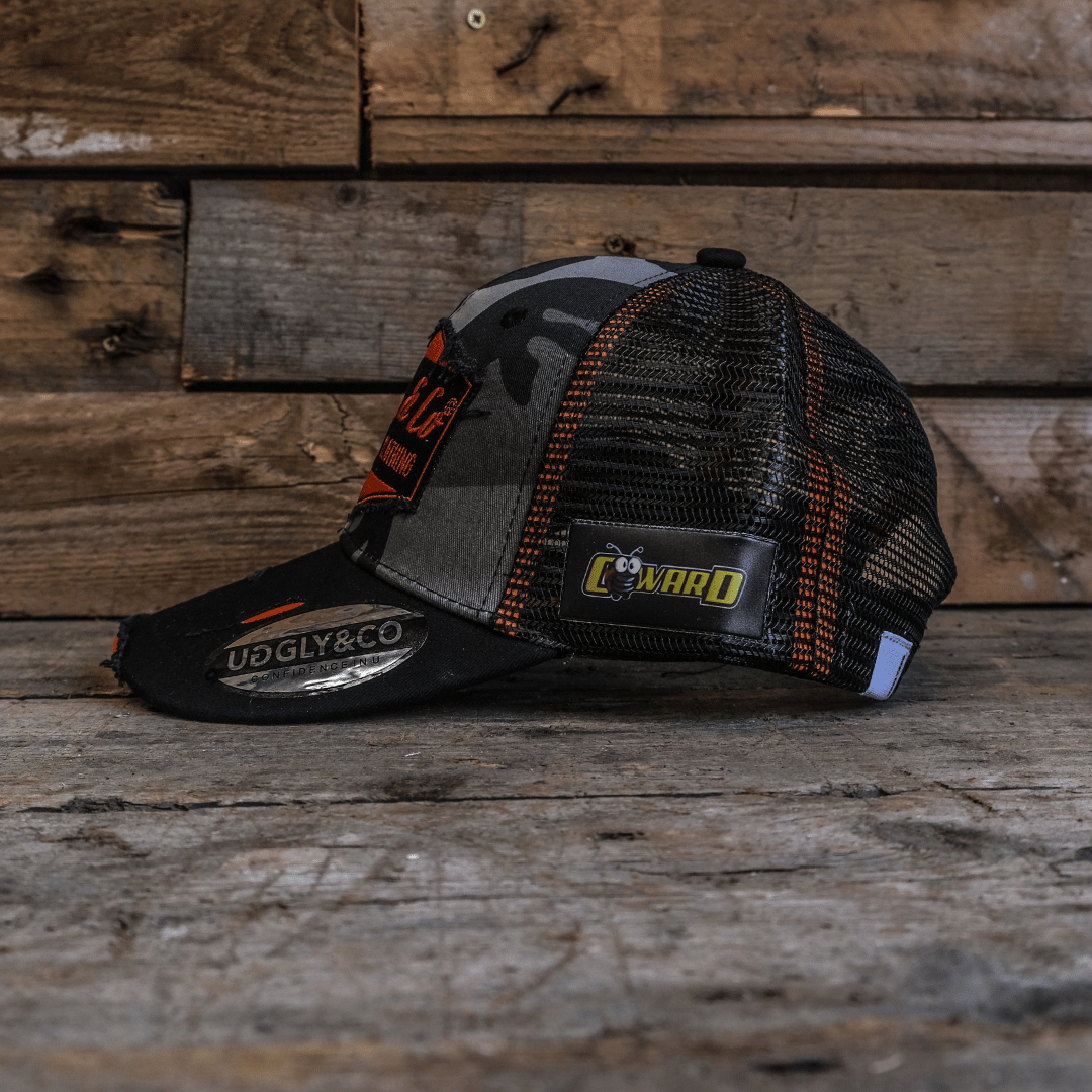 Grey Camo Diamond Trucker Hat