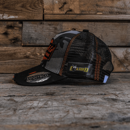 Grey Camo Diamond Trucker Hat