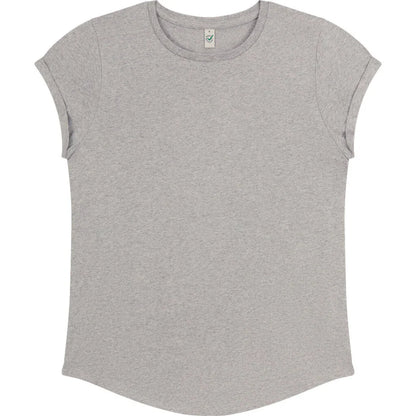 Organic Cotton Rolled Sleeve T-shirt: Womens