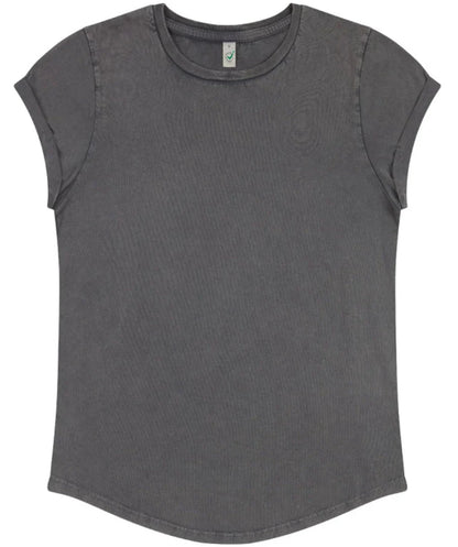 Organic Cotton Rolled Sleeve T-shirt: Womens