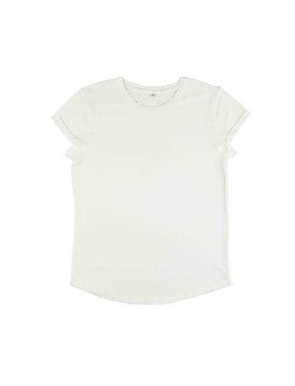 Organic Cotton Rolled Sleeve T-shirt: Womens