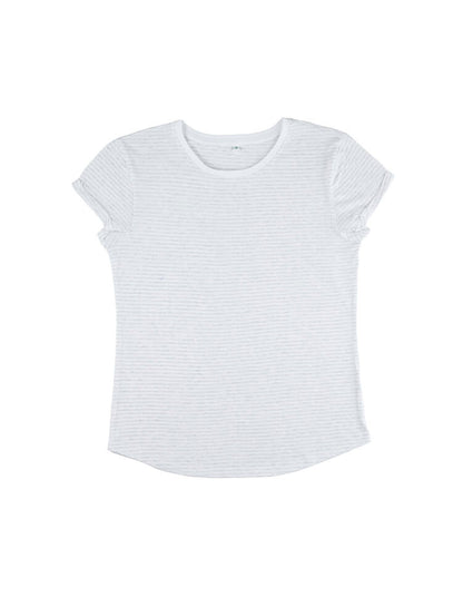 Organic Cotton Rolled Sleeve T-shirt: Womens