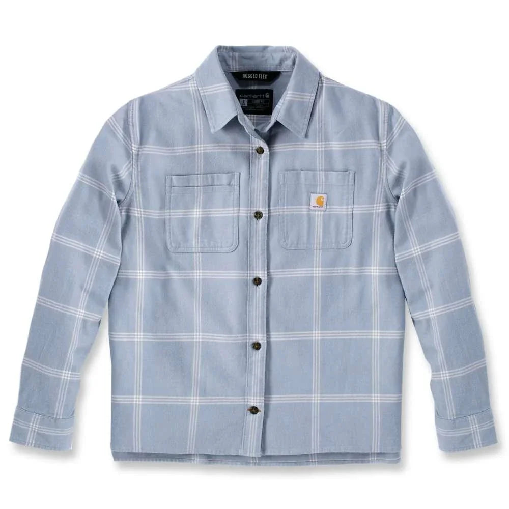 Carhartt 105989 Women's Rugged Flex Loose Fit Midweight Flannel Long-Sleeve Plaid Shirt