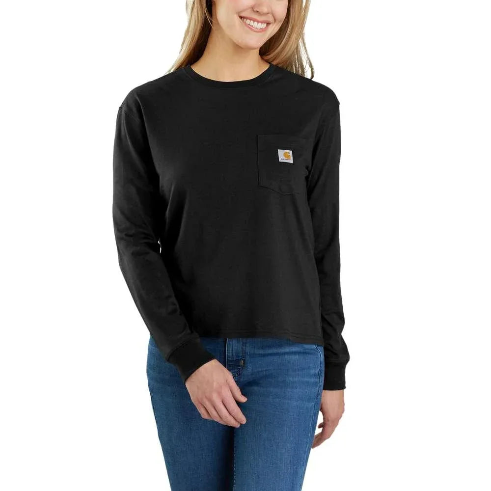 Carhartt 106121 Women's Relaxed Fit Lightweight Long-Sleeve Pocket T-Shirt