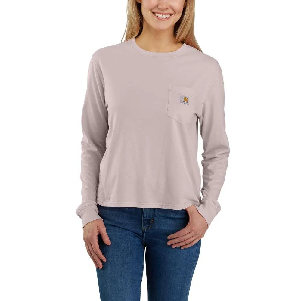 Carhartt 106121 Women's Relaxed Fit Lightweight Long-Sleeve Pocket T-Shirt