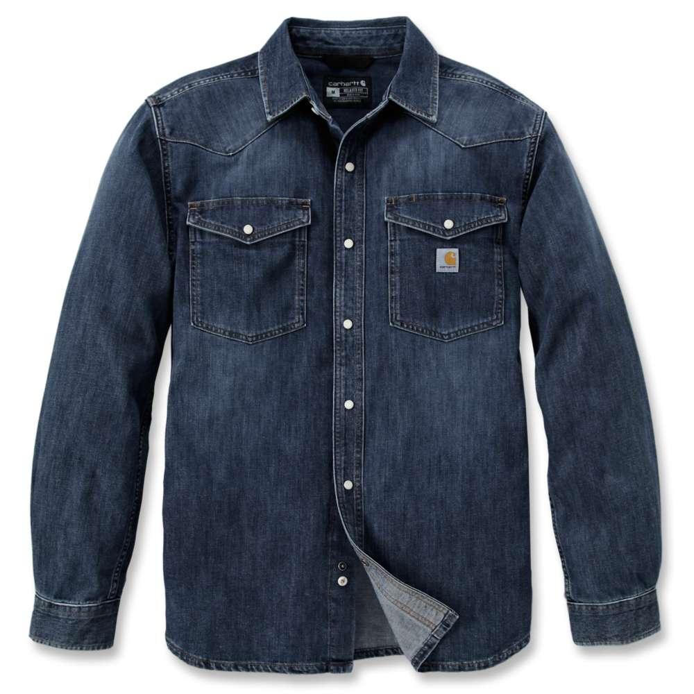 Carhartt 106429 Montana Relaxed Fit Midweight Denim Long-Sleeve Snap Front Shirt