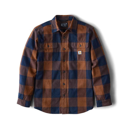 Carhartt 107013 Loose Fit Heavyweight Flannel Long-Sleeve Plaid Shirt
