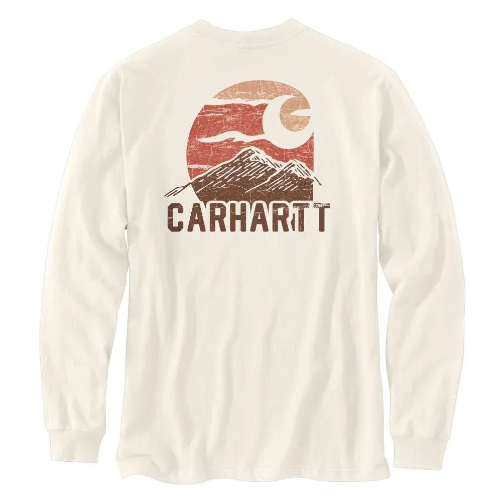 Carhartt 107260 Relaxed Fit Heavyweight Long-Sleeve Mountain Graphic T-Shirt