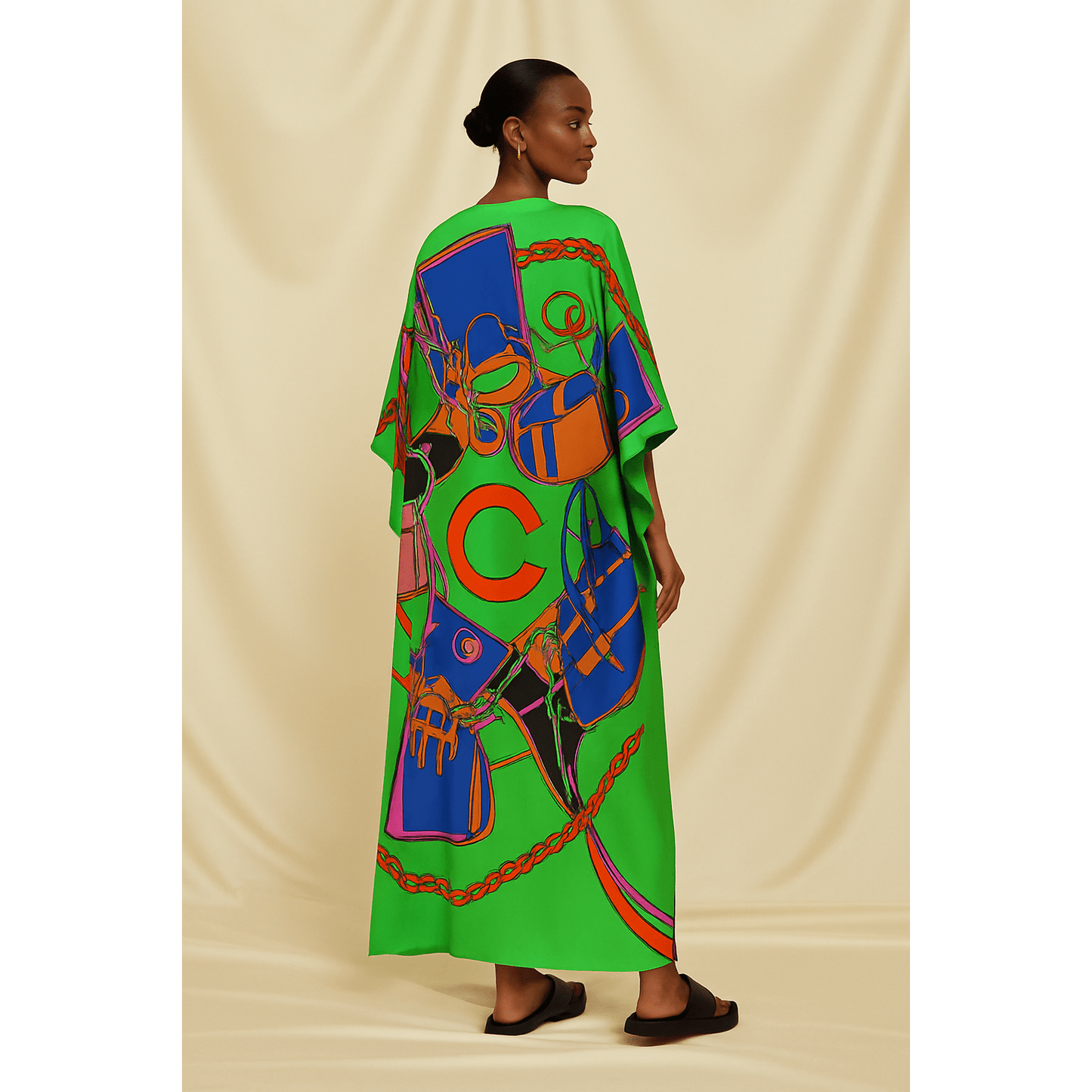 CAIRO Green  Luxe Silk Caftan