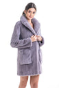 Gray Cozy Genuine Mink Fur Coat