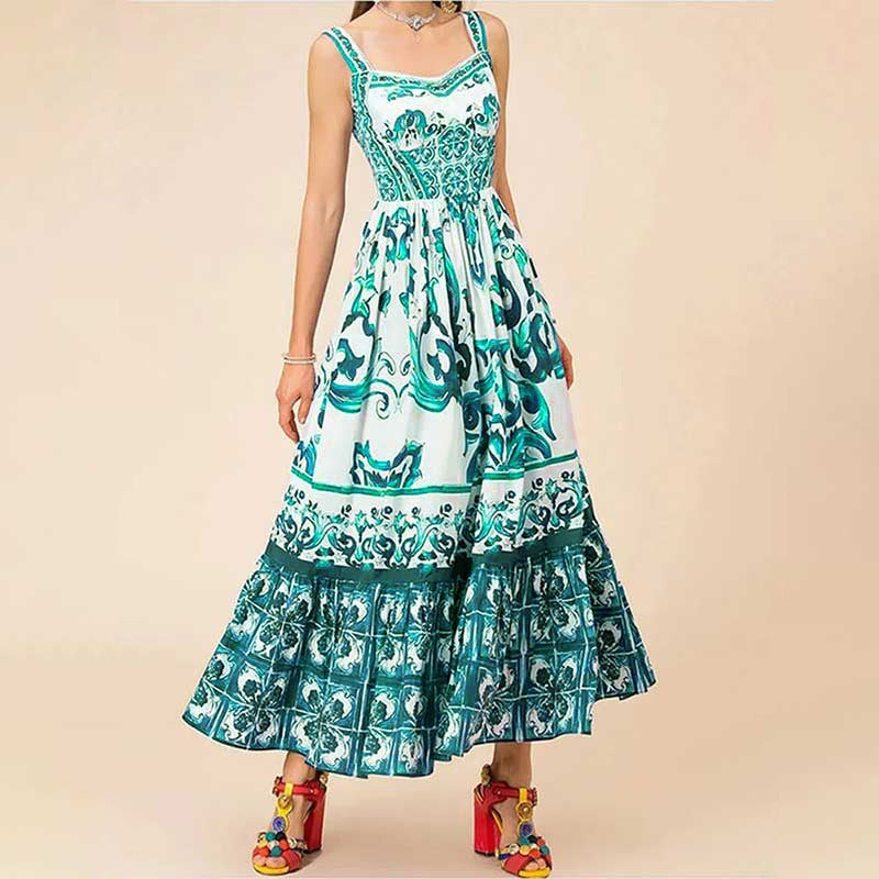 Printed Sling Dress