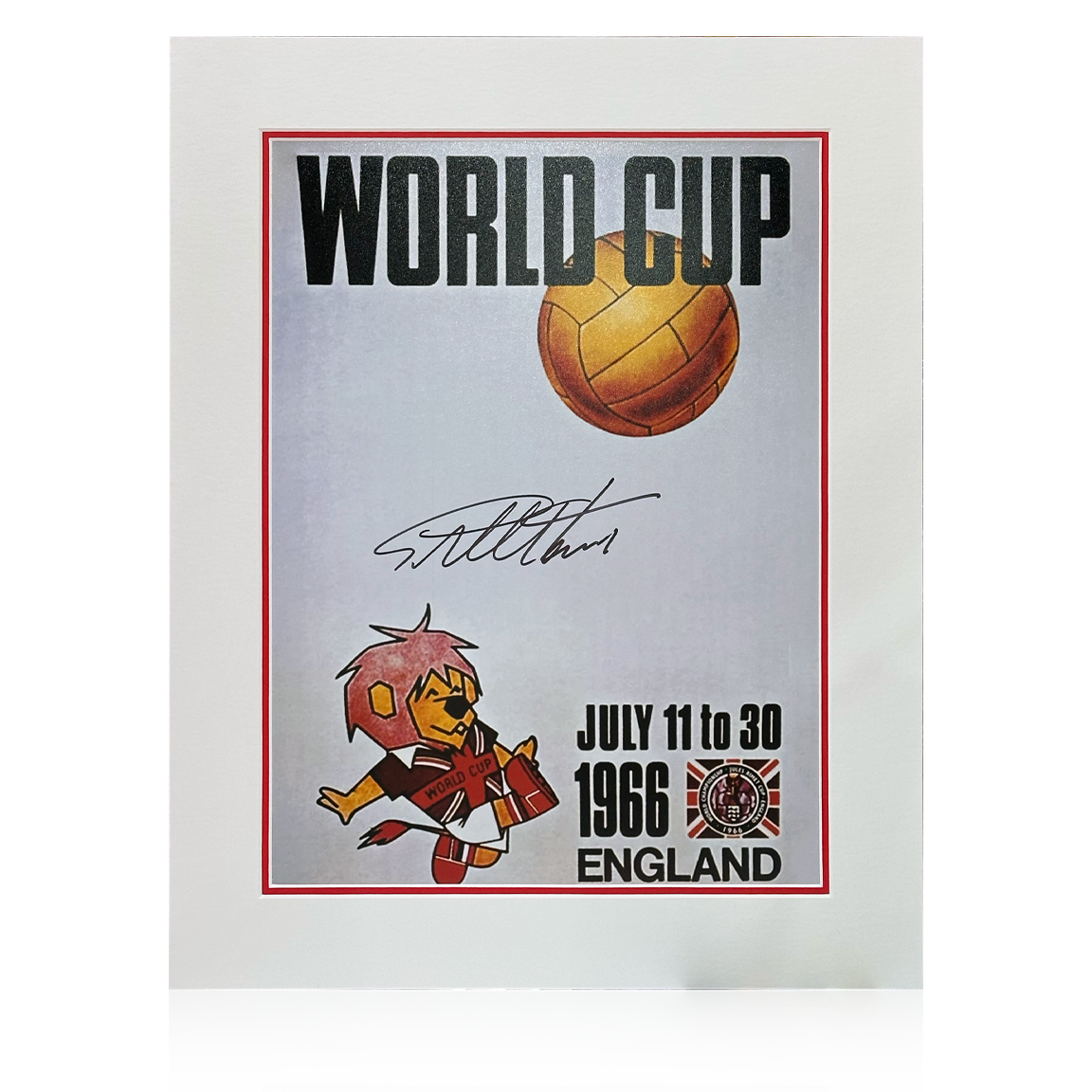 Geoff Hurst Signed World Cup 1966 Poster Mount