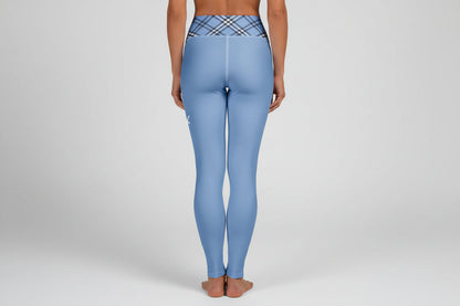 GymBum UK Highland Check Yoga Leggings - Blue