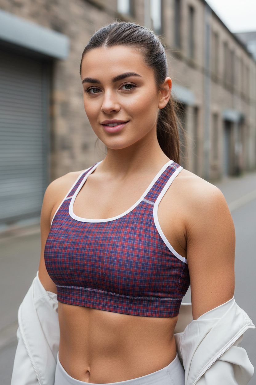 GymBum UK Sovereign Tartan Padded Sports Bra