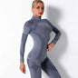 Seamless activewear Sports Stripe Long Sleeve Yoga Top - Quick-Drying Fitness Wear
