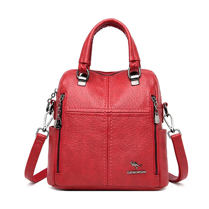 Hot Sale High Quality Leather Backpack Women Shoulder Bags Multifunction Travel Backpack School Bags for Girls Bagpack Mochila