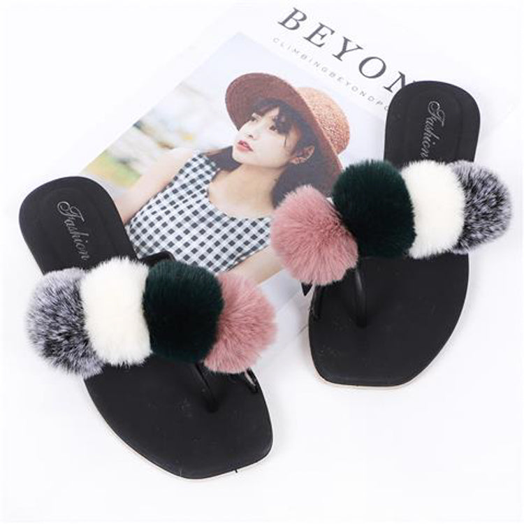 New arrival luxury plush fashion trend faux fur slides for women 2022 fur slippers