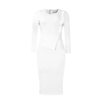Spring Dresses Women Elegant Slim Long Sleeve Dresses For Women Clothing Office Dress For Women