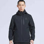 Man Winter Outdoor Waterproof Hiking Jacket - Heat Sealed Camo Print Hoodie Jacket