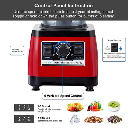 BioloMix【7 Years Warranty】BPA Free Heavy Duty Commercial Grade Blender Professional Mixer Juicer Ice Smoothies Peak 2200W