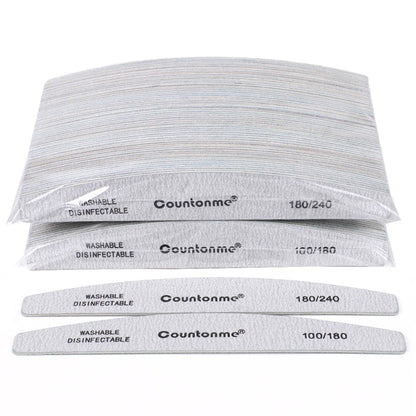 10pcs/Lot Professional Wooden Nail Files 180/240 Buffer 100/180 Grey Boat Wood Sandpaper Block Gel Polisher Sanding Nail Files