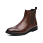 Winter Ankle Chelsea Leather Pointed Toe Boots For Men